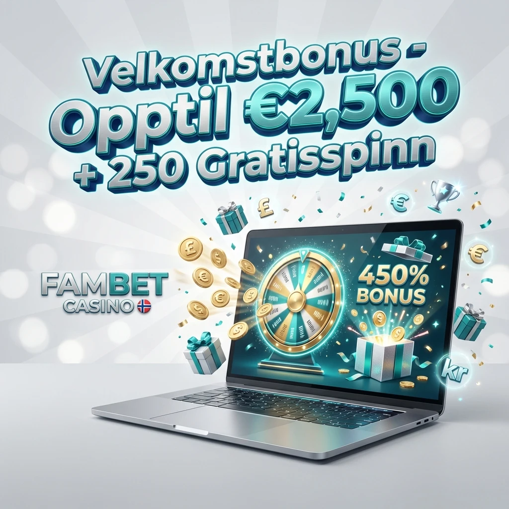 Velkomstbonus - Opptil €2,500 + 250 Gratisspinn